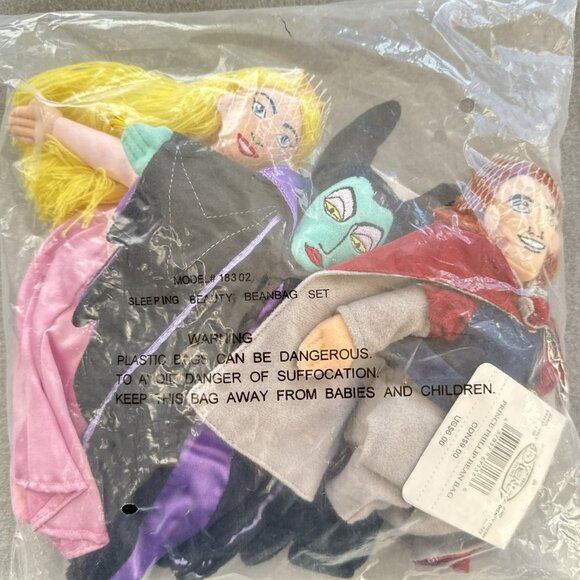 Disney Other - Sleeping Beauty Prince Phillip Maleficent Aurora Disney Store Bean Bag Set of 3